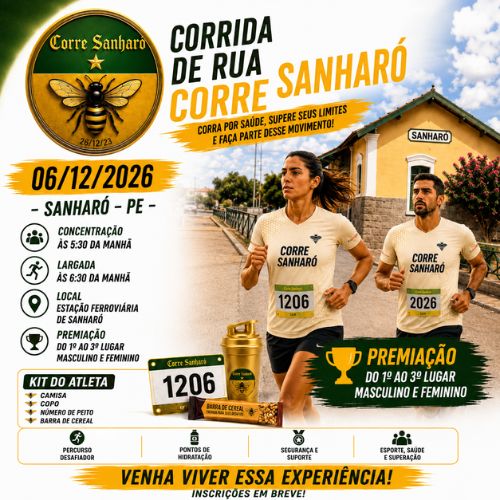 Banner do Evento Corrida de Rua Corre Sanharó - 2026