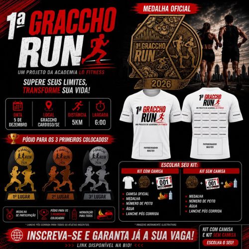 Foto do evento 1ª Graccho Run - 2026 - um projeto da academia Ld Fitness - 1° lote