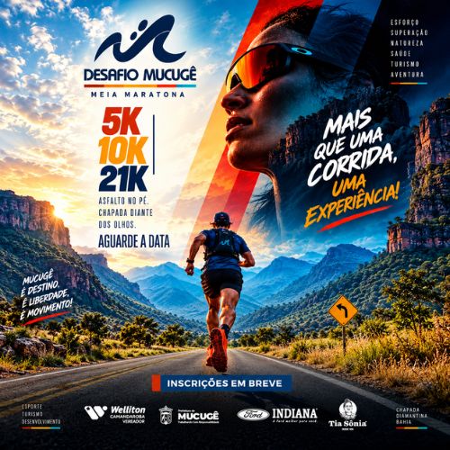 Banner do Evento Desafio Mucugê - Meia Maratona - 2026