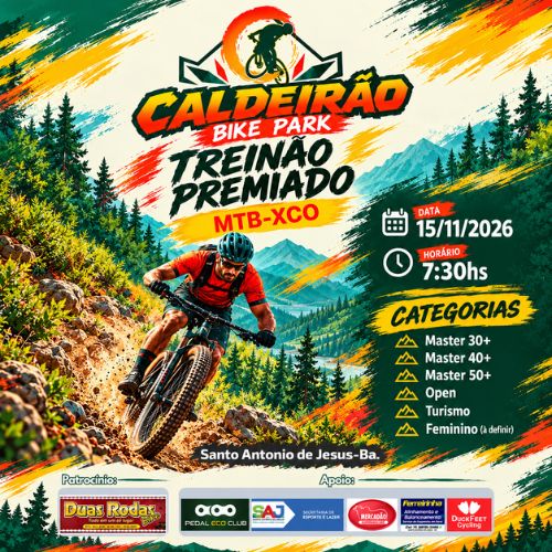 Cartaz de Treinão Premiado - Caldeirão Bike Park - MTB XCO
