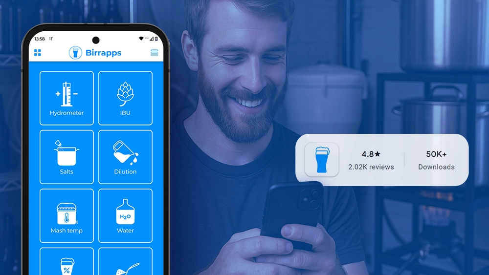 Birrapps mobile homebrewing calculator app design cover