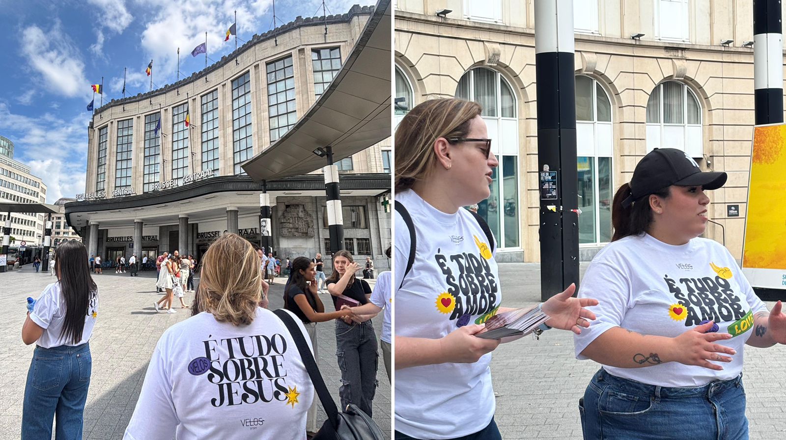 Brasileiros evangelizam nas ruas da Bélgica e espalham mensagem de fé