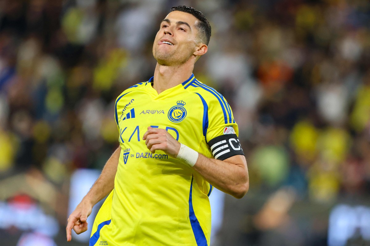 Cristiano Ronaldo comemora gol marcado pelo Al-Nassr. (Foto: Fayez Nureldine/AFP)