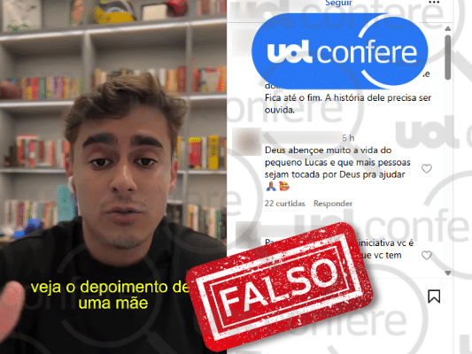 Vídeo de Nikolas Ferreira é usado em campanha falsa sobre menino Lucas