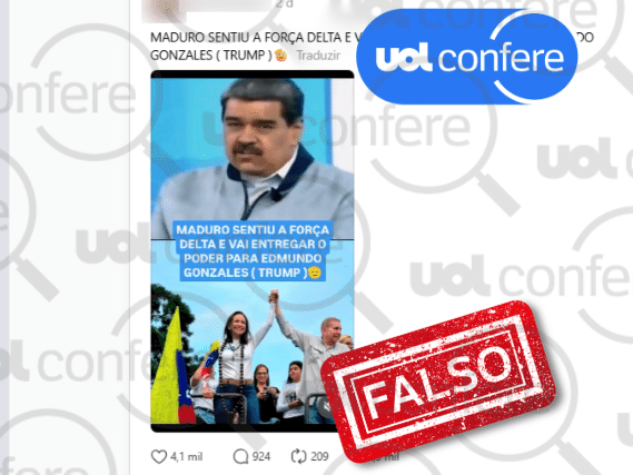 Vídeo falso atribui renúncia a Maduro e é gerado por inteligência artificial