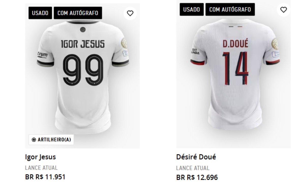 Camisas do 'grupo da morte' com PSG, Botafogo e Atlético de Madrid são leiloadas por até R$ 13 mil