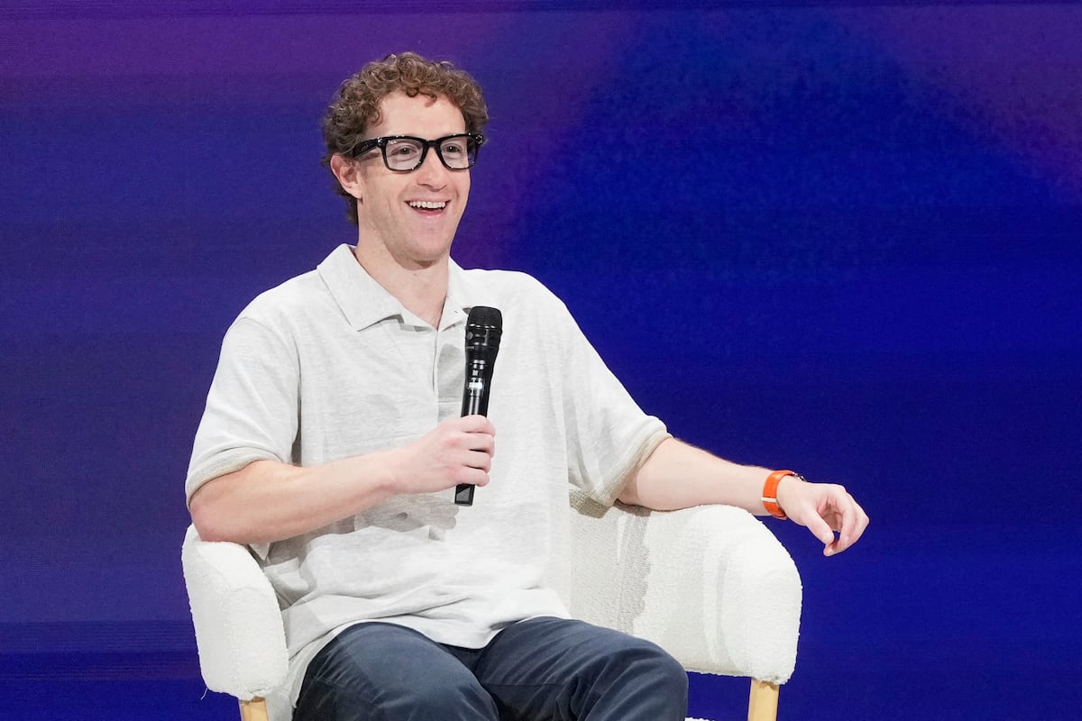 Mark Zuckerberg durante a conferência LlamaCon, evento da empresa para inteligência artificial (IA) — Foto: Reprodução/Meta