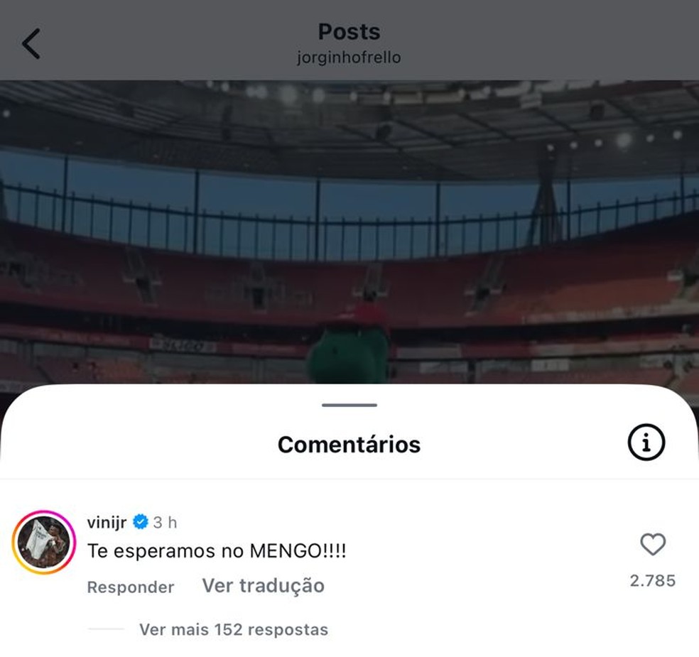 Vini Jr. convoca Jorginho para o Flamengo (Foto: Reprodução)