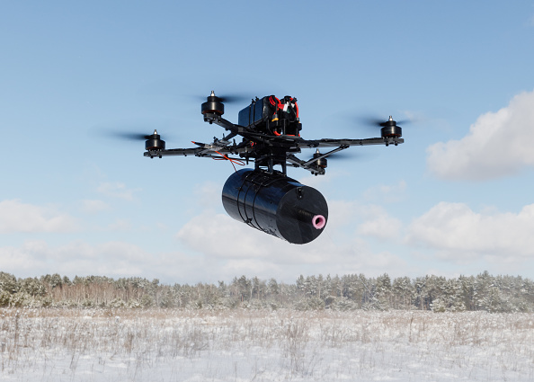 Drone de fibra óptica. 01/04/2025 (Foto: Mykhaylo Palinchak/Getty Images)