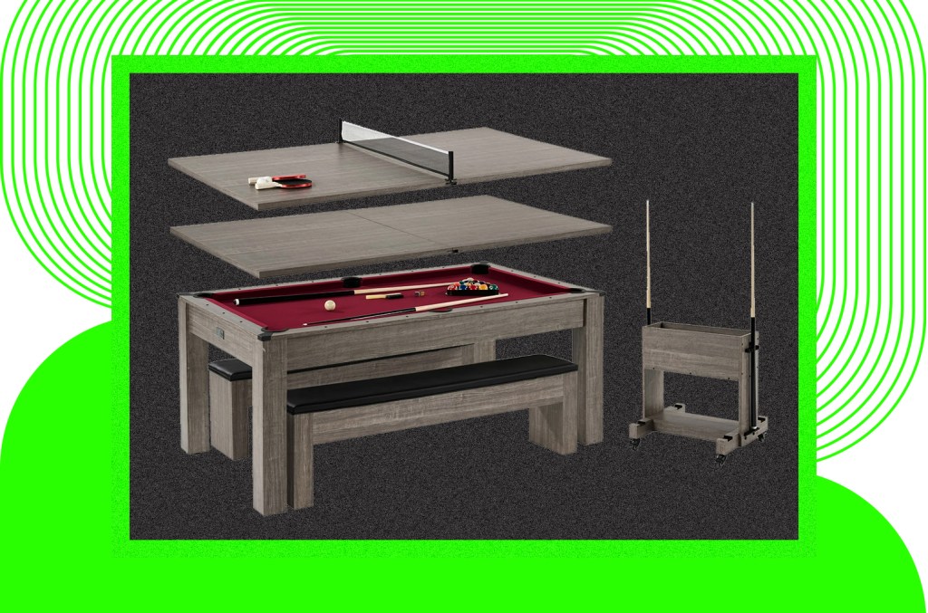 Mesa de jantar se transforma em mesa de sinuca e tênis de mesa para diversão garantida