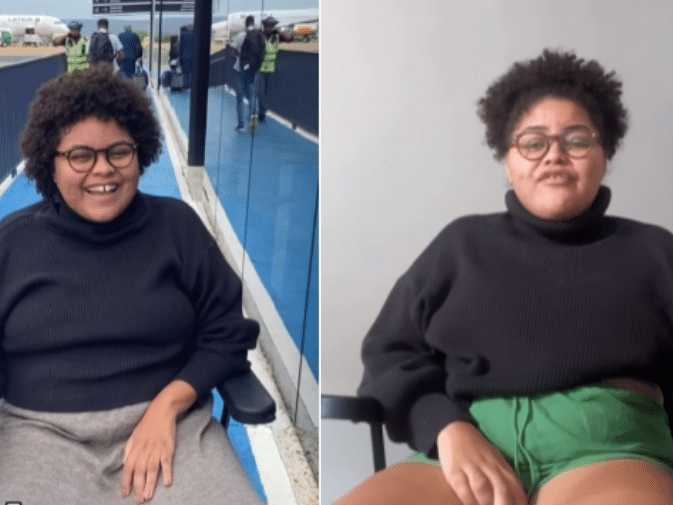 Paloma Alecrim afirma que não conseguiu usar o banheiro PCD em voo da Latam (Foto: Instagram/Reprodução)