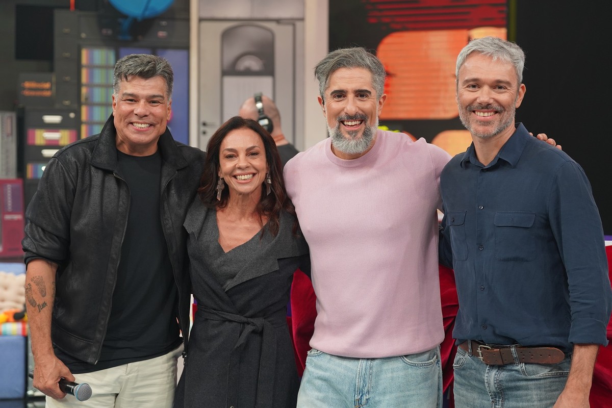 Casal de 'História de amor' se reencontra no 'Caldeirão com Mion' com Mauricio Mattar