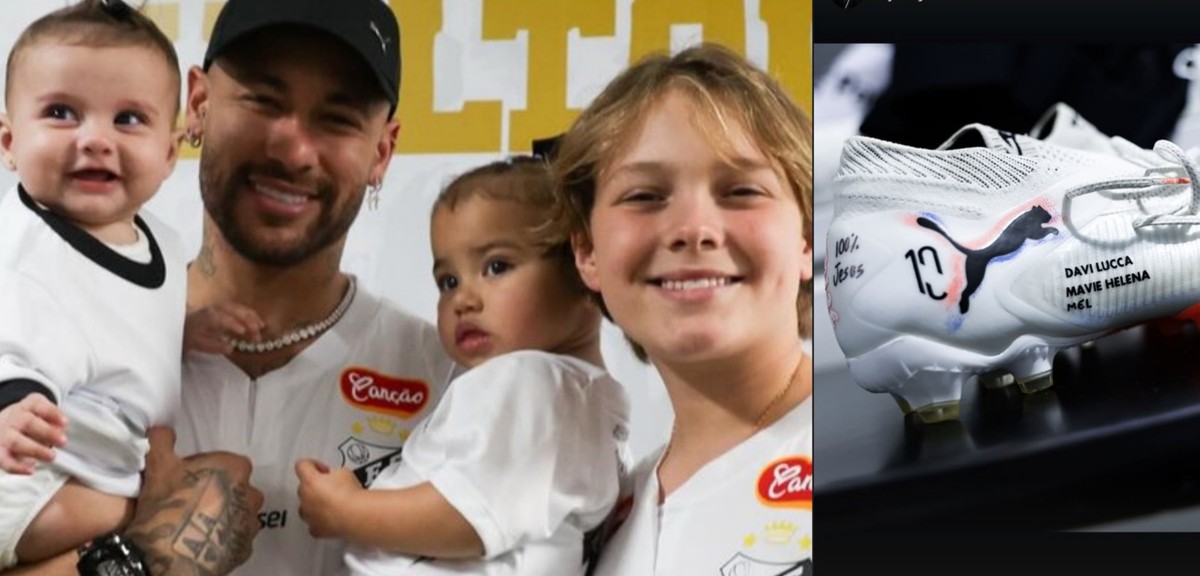 Chuteira de Neymar destaca homenagem especial aos filhos em novo design