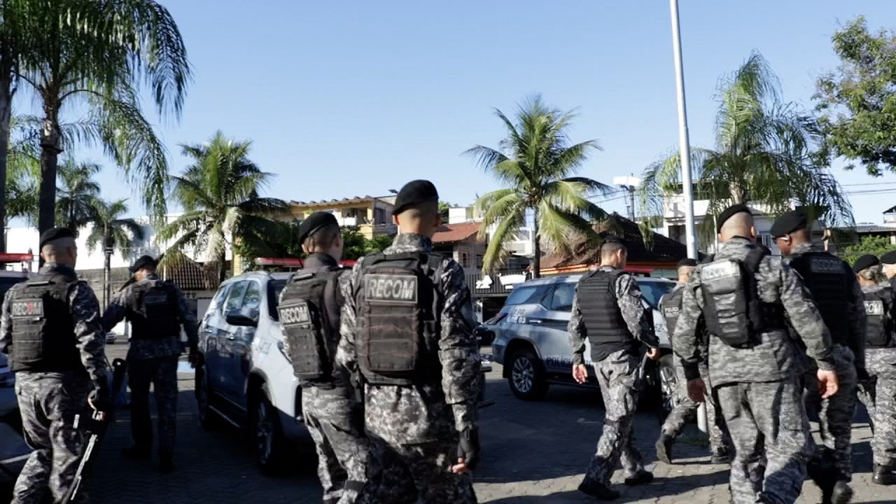Operação da Polícia Militar do Rio contra roubos de carros na Baixada Fluminense. (Foto: Polícia Militar do RJ/Divulgação)