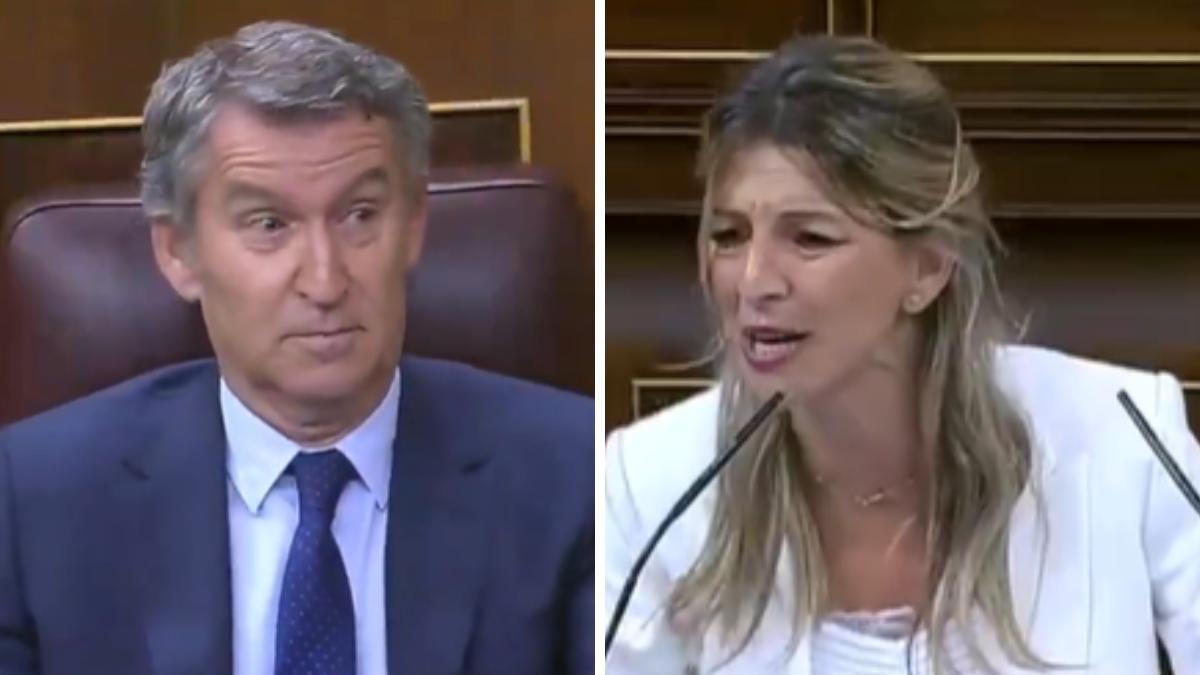 Yolanda Díaz critica Feijóo em discurso direto de dois minutos