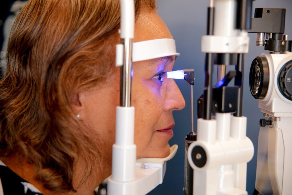 Exame para detectar o glaucoma (Foto: Divulgação/SBG)