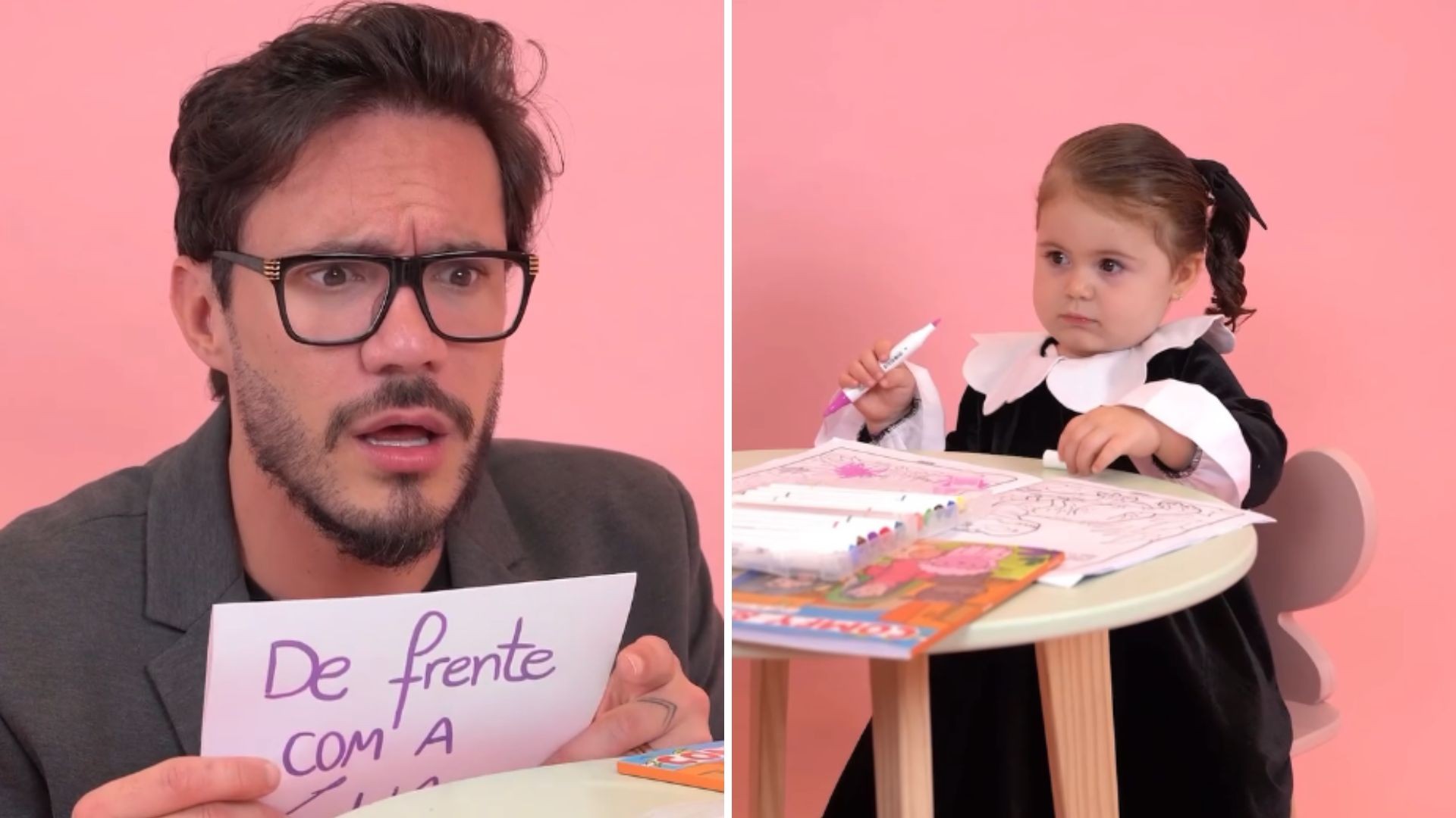 Eliezer faz 'entrevista' divertida com a filha e se surpreende com resposta polêmica