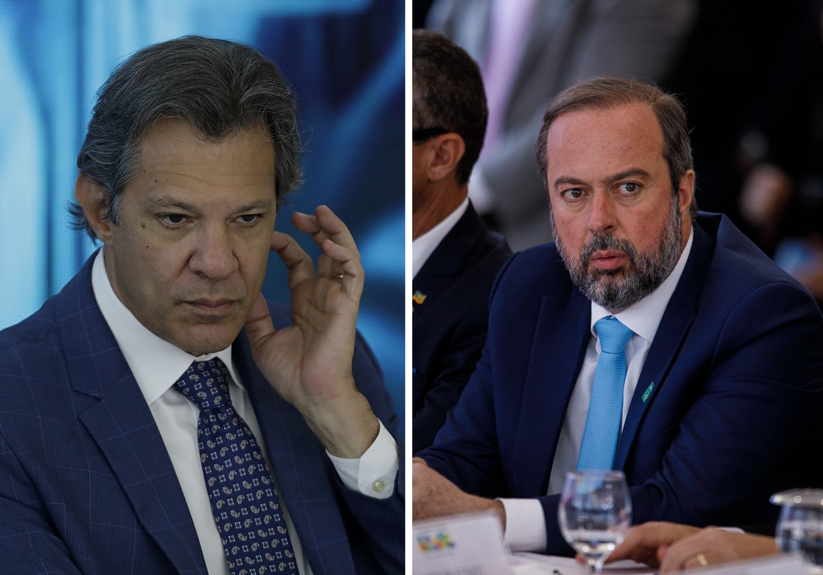 Os ministros Fernando Haddad e Alexandre Silveira (Foto: Cristiano Mariz e Brenno Carvalho/Agência O Globo)