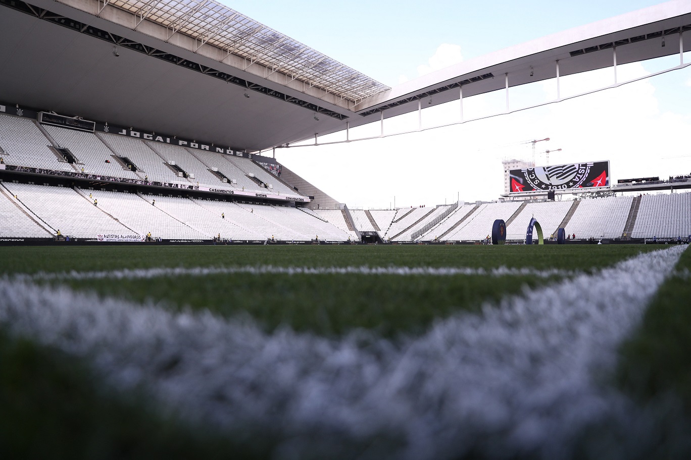 Corinthians x Sport Recife - Neo Química Arena, São Paulo, Brasil - 19 de abril de 2025. Visão geral dentro do estádio antes da partida. (Foto: REUTERS/Jean Carniel)