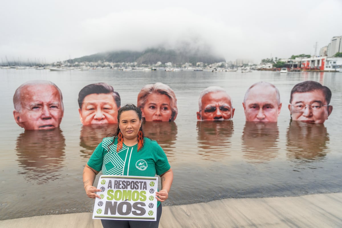 Alana Manchineri, ativista indígena, em Rio de Janeiro durante a cúpula do G20, em novembro de 2024. (Foto: Tuane Fernandes/Reuters)