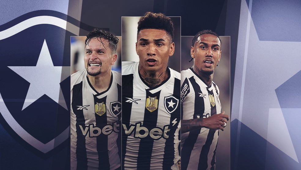 Artur, Igor Jesus e Rwan Cruz, atacantes do Botafogo (Foto: Infoesporte)