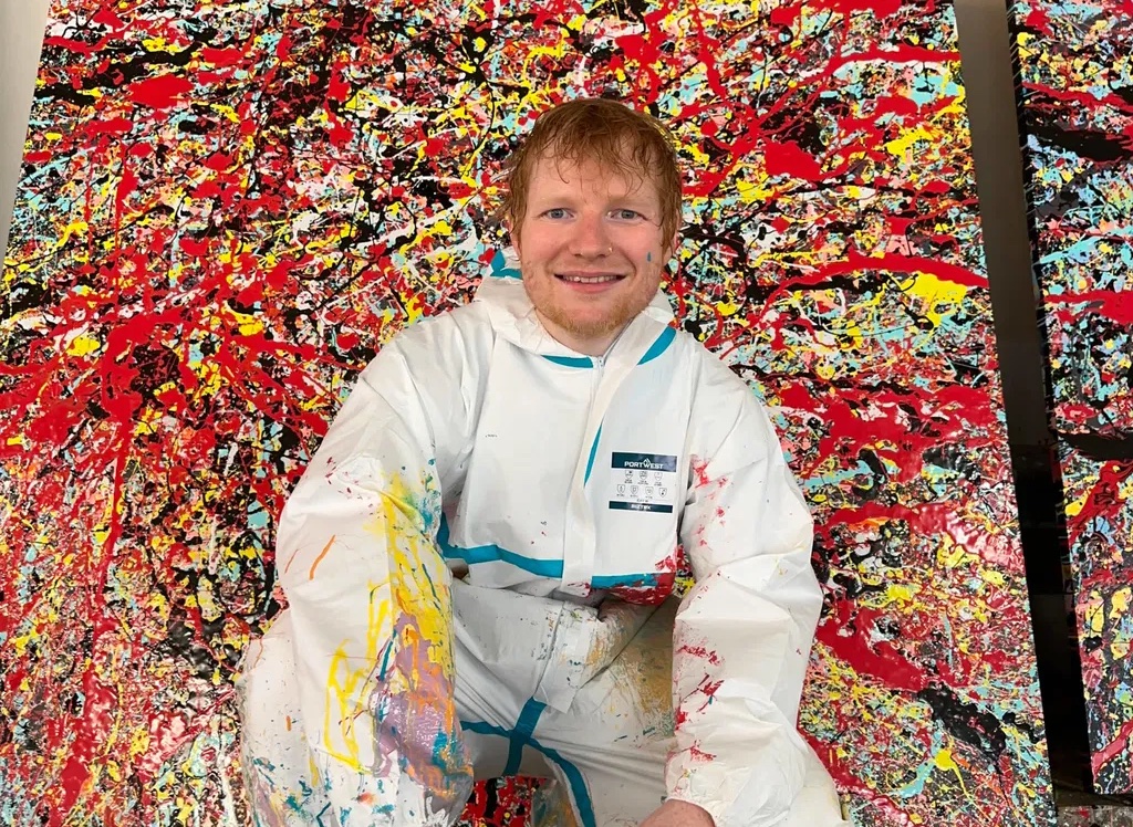 Ed Sheeran vende gravuras de suas pinturas inspiradas em Jackson Pollock por R$ 1.200