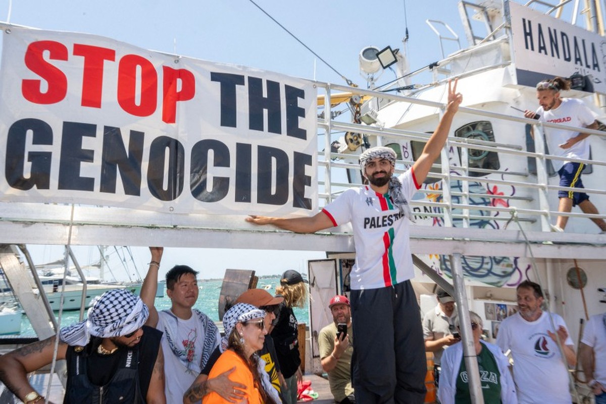 Barco 'Handala' parte da Itália com ajuda humanitária para Gaza