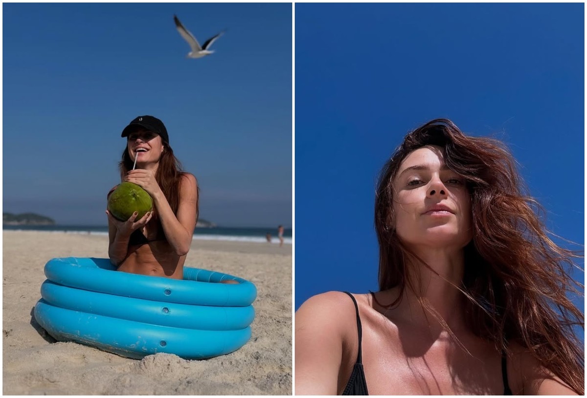 Thaila Ayala curtiu praia com os filhos no Rio. (Foto: Reprodução/Instagram)