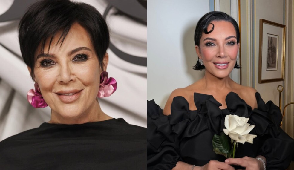 Kris Jenner antes e depois de realizar o chamado facelift (Foto: AP Photo/Vianney Le Caer, File / Divulgação Instagram)