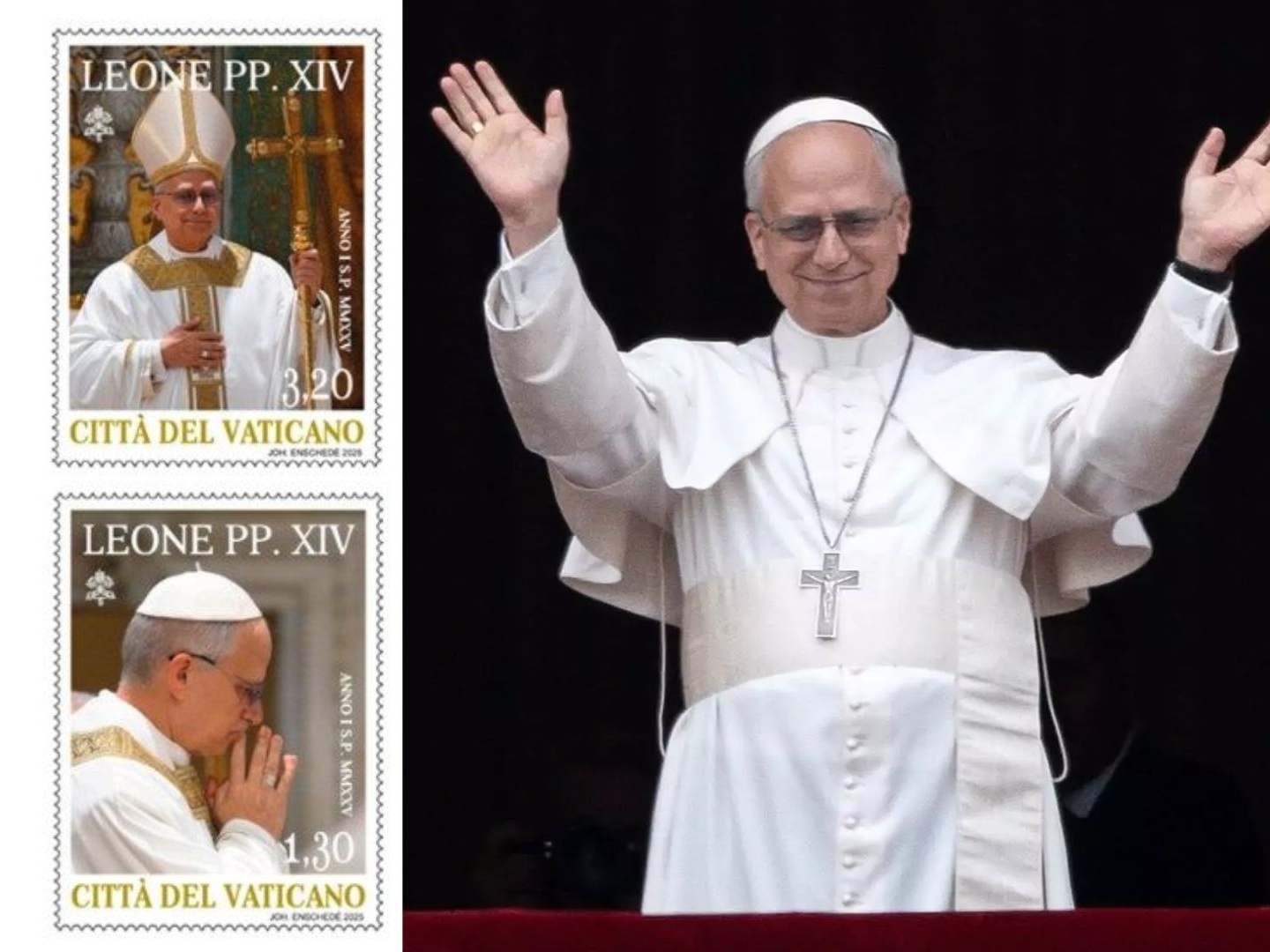 Vaticano apresenta selos comemorativos em homenagem ao papa Leão 14