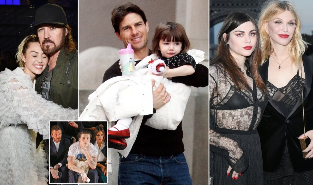 Miley Cyrus, Suri Cruise, Brooklyn Beckham e Frances Cobain: nepobabies em conflito com os pais (Foto: Reprodução Daily Mail)