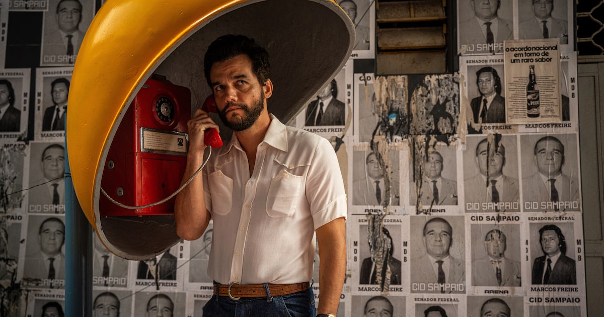'O Agente Secreto' é um thriller ambientado no Brasil de 1977. Na trama, Marcelo (Wagner Moura) é um especialista em tecnologia que foge de um passado misterioso e volta ao Recife em busca de paz. (Foto: Victor Jucá)