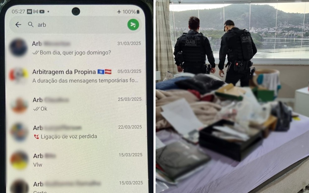 Entre os contatos no celular apreendido pela Polícia Civil de Goiás, está um grupo que seria usado em esquema (Foto: Divulgação/Polícia Civil)