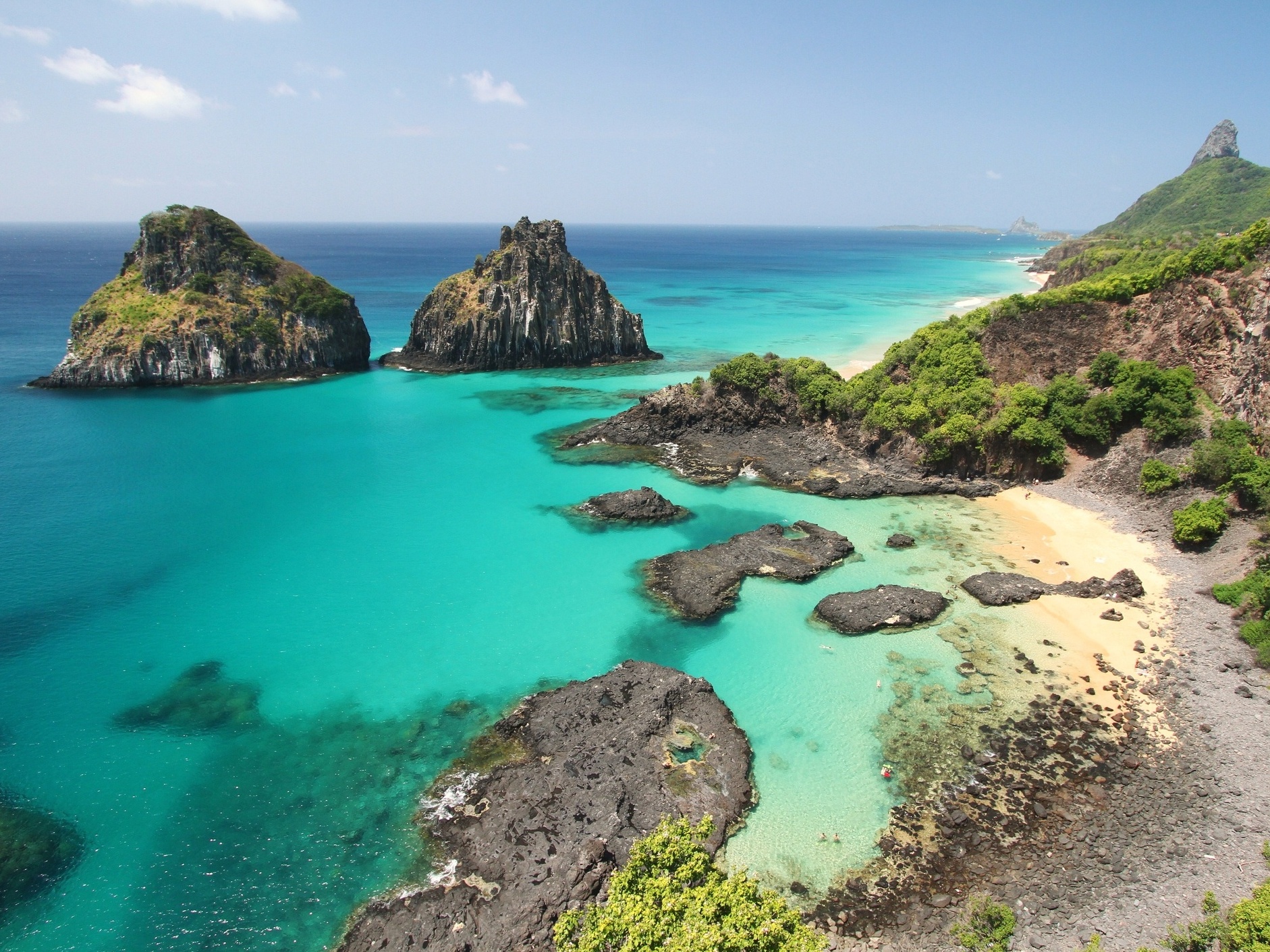 Imagem aérea de Fernando de Noronha (Foto: João Vianna/Getty Images)