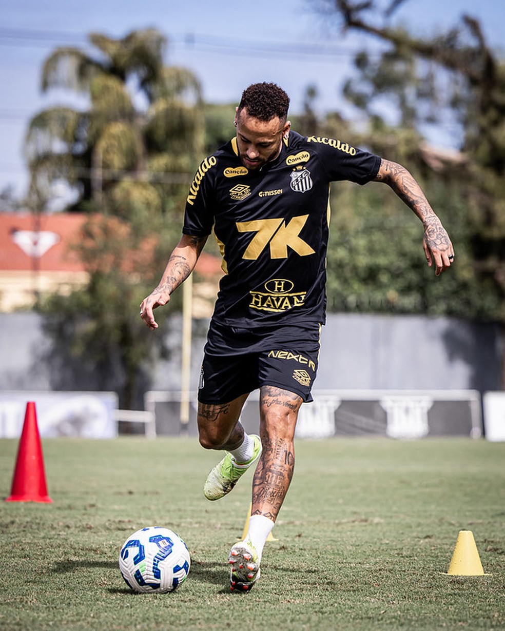 Neymar durante treino do Santos (Foto: Raul Baretta/ Santos FC)