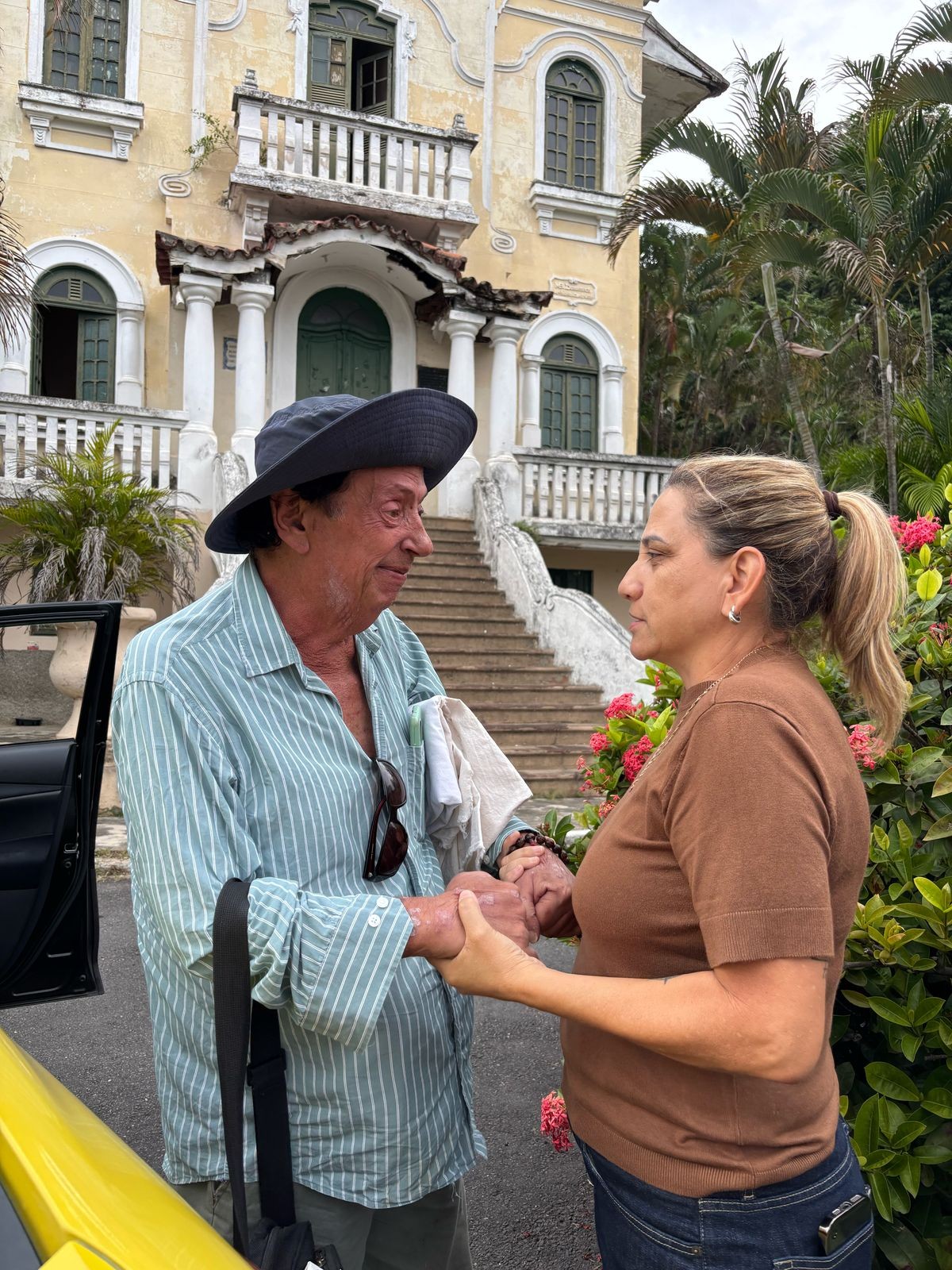 Marcos Oliveira e Cida Gonçalves no Retiro dos Artistas (Foto: Divulgação)