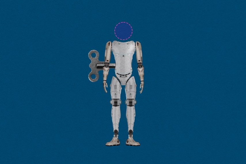 Robô humanoide sem brilho (Foto: Stephanie Arnett/MIT Technology Review | Adobe Stock)