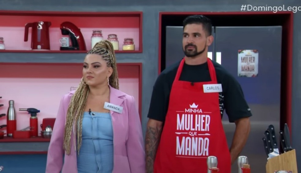 Amanda Almeida e Carlos Ribeiro participaram de programa sobre casais que cozinham no SBT. (Foto: Reprodução/Arquivo pessoal)