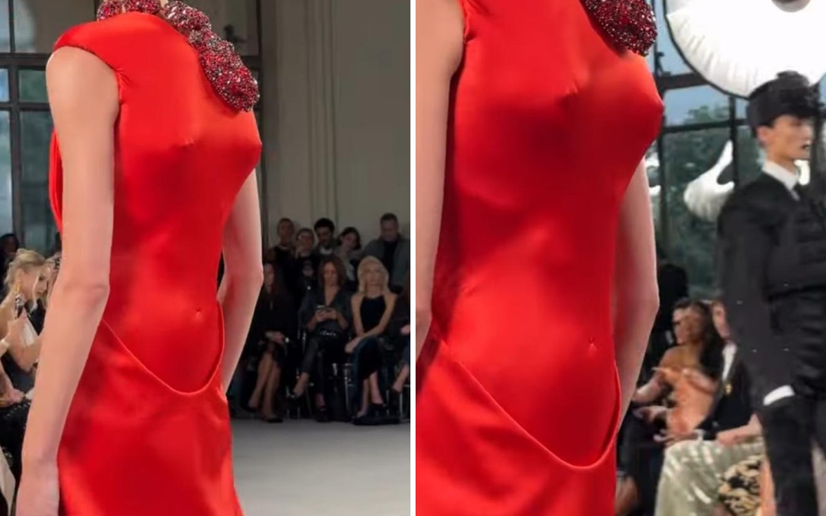Grife surpreende com vestido de relevo que cria ilusão de ótica na moda