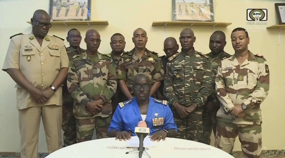 Junta Militar do Níger deu golpe de estado em 2023 contra presidente aliado da França e dos EUA (Foto: ORTN - Télé Sahel / AFP)