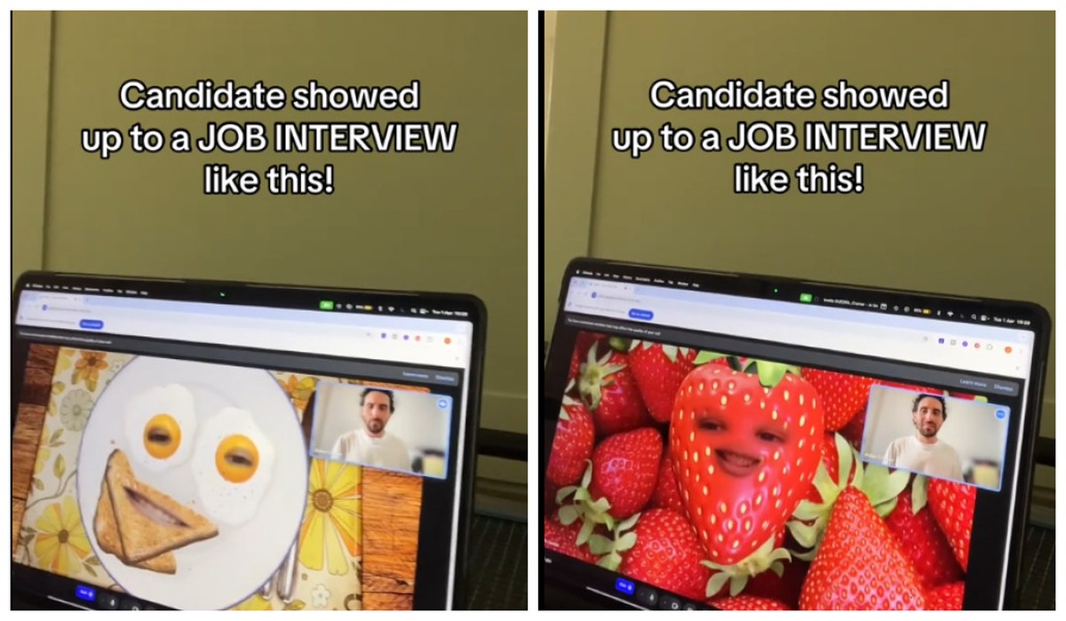 Candidata usa filtro de comida em entrevista de emprego e viraliza no TikTok