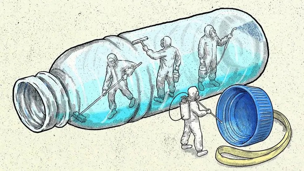 A cada gole que você toma, mais bactérias entram na sua garrafa d'água. É preciso limpá-la com cuidado para evitar sua proliferação. (Foto: Gorka Olmo/ BBC)