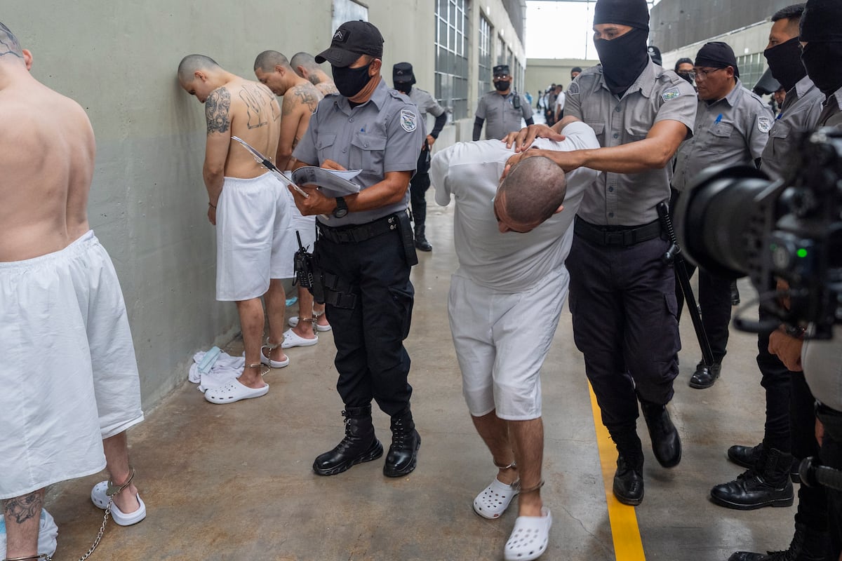 Prisioneiros no Cecot em El Salvador, 26 de março de 2025. (Foto: Alex Brandon/AP)