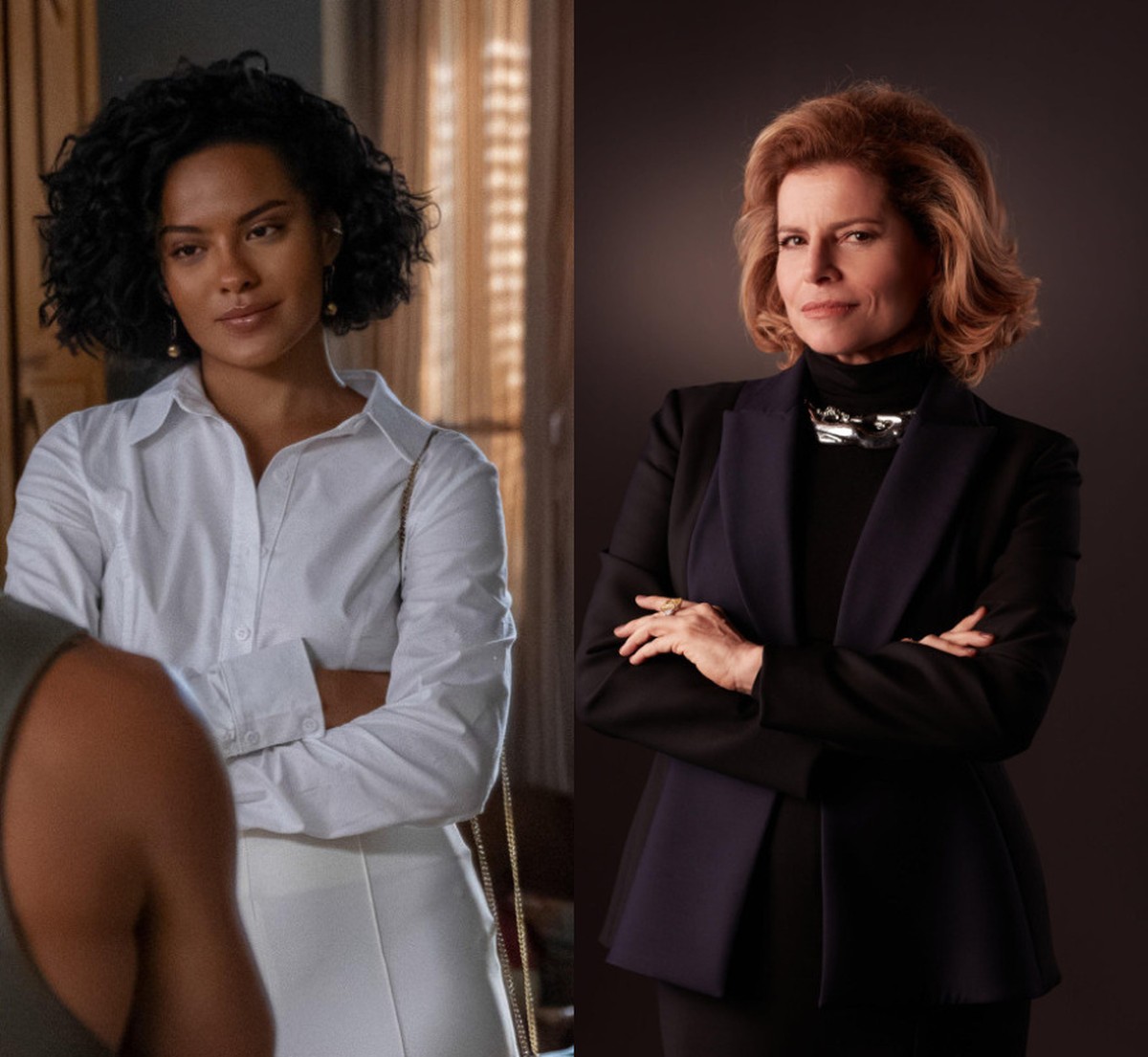 Maria de Fátima (Bella Campos) e Odete Roitman (Débora Bloch) (Foto: TV Globo / Divulgação)