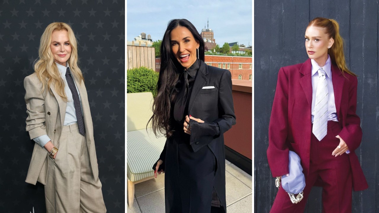 Mulheres redefinem a elegância ao adotarem terno e gravata com estilo próprio