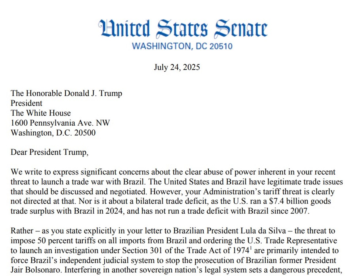 Democratas denunciam abuso de poder de Trump contra tarifas ao Brasil