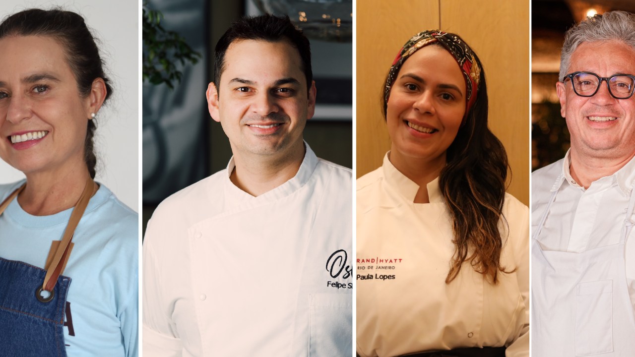 Os chefs Ana Bueno, Felipe Silva, Paula Peixoto e Fernando Pavan (Foto: Montagem/Divulgação)