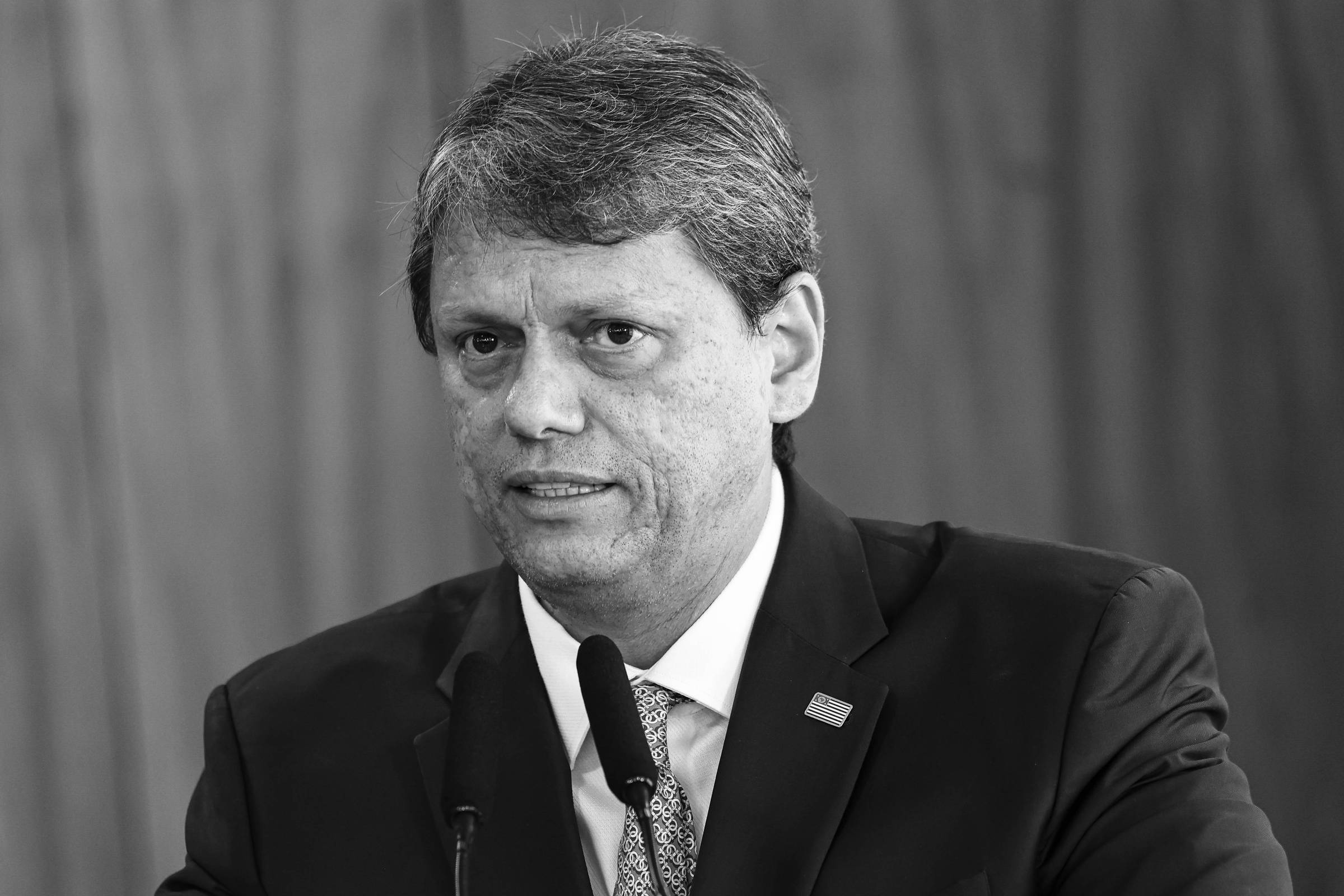 Governador de São Paulo, Tarcísio de Freitas, durante reunião no Palácio do Planalto (Foto: Brenno Carvalho/Agência O Globo/31-10-2024)