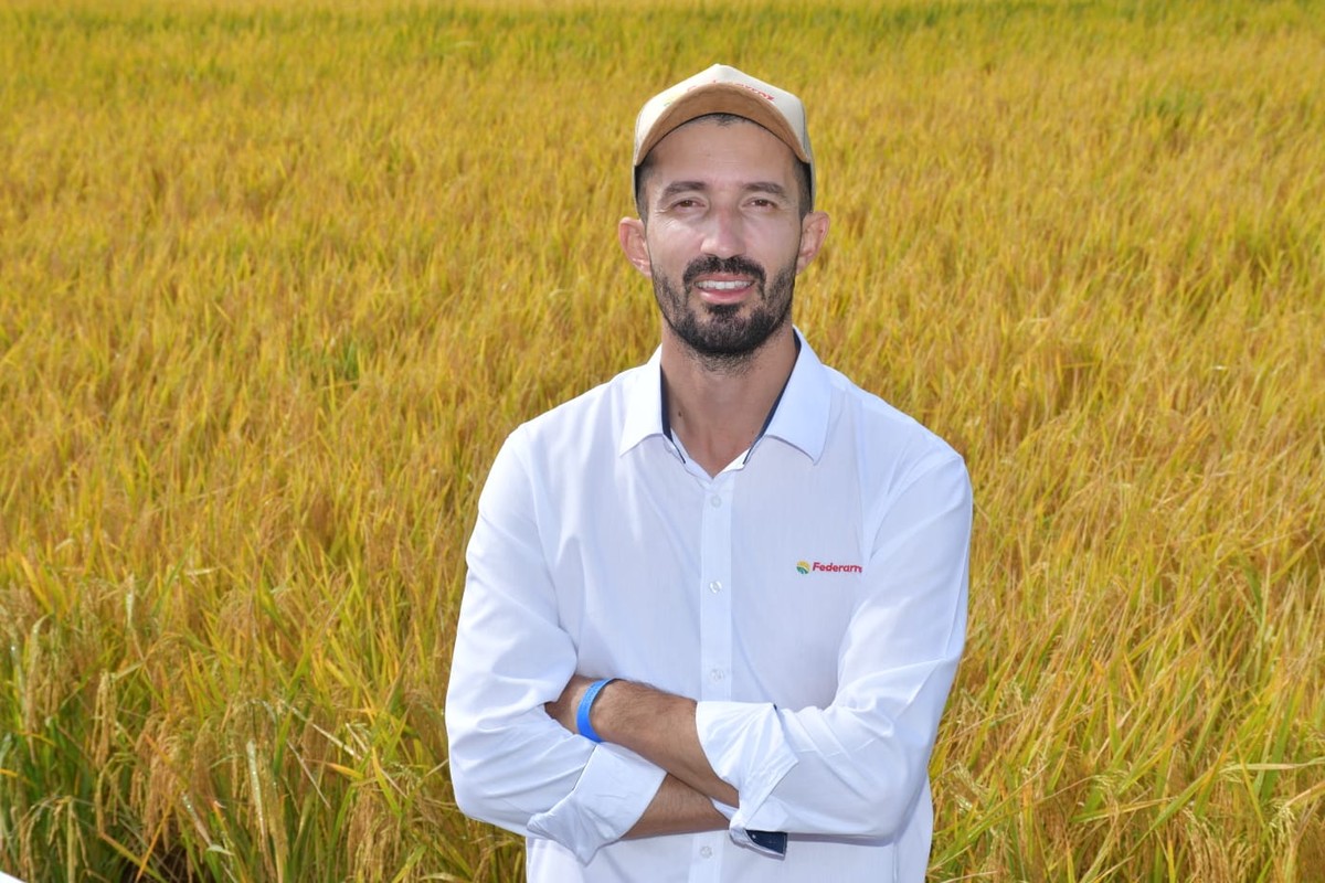 O produtor André Matos, que preside a associação de arrozeiros de Arroio Grande (RS): ‘Estamos realmente no vermelho’. (Foto: Acervo pessoal)