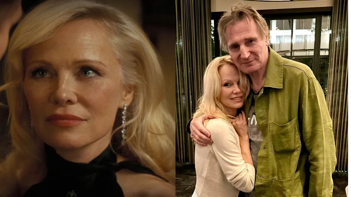 Pamela Anderson elogia Liam Neeson e revela segredos dos bastidores do filme
